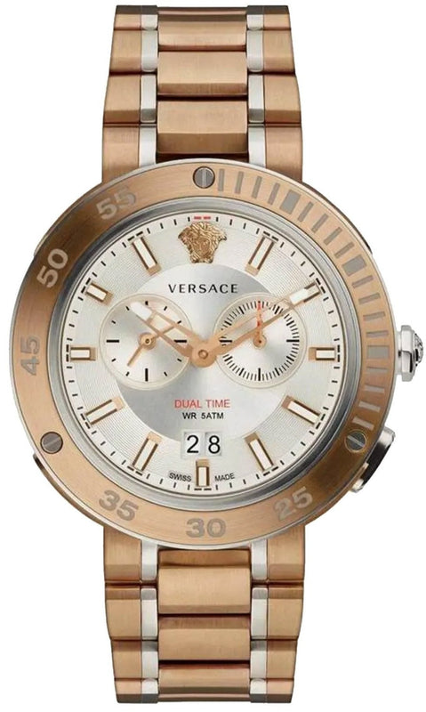 Buy Shop Versace V Extreme Chronograph White Dial Rose Gold Stainless Steel Watch for Women - VCN050017 USA Online
