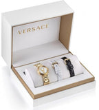 Buy Shop Versace Mini Virtus Quartz White Dial Gold Steel Strap Watch For Men - VET300221 USA Online