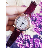 Buy Shop Versace Olympo Crystal Gleam White Dial Purple Leather Strap Watch for Women - VAN010016 USA Online