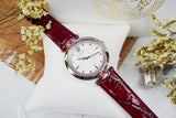 Buy Shop Versace Olympo Crystal Gleam White Dial Purple Leather Strap Watch for Women - VAN010016 USA Online