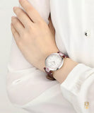 Buy Shop Versace Olympo Crystal Gleam White Dial Purple Leather Strap Watch for Women - VAN010016 USA Online