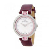 Buy Shop Versace Olympo Crystal Gleam White Dial Purple Leather Strap Watch for Women - VAN010016 USA Online