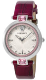Buy Shop Versace Olympo Crystal Gleam White Dial Purple Leather Strap Watch for Women - VAN010016 USA Online