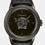 Buy Shop Versace Palazzo Empire Black Dial Black Leather Strap Watch for Men - VERD00218 USA Online