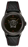 Buy Shop Versace Palazzo Empire Black Dial Black Leather Strap Watch for Men - VERD00218 USA Online