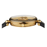Buy Shop Versace Palazzo Empire Black Dial Black Leather Strap Watch for Women - VCO020017 USA Online