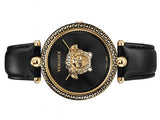 Buy Shop Versace Palazzo Empire Black Dial Black Leather Strap Watch for Women - VCO020017 USA Online