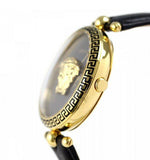 Buy Shop Versace Palazzo Empire Black Dial Black Leather Strap Watch for Women - VCO020017 USA Online