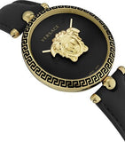 Buy Shop Versace Palazzo Empire Black Dial Black Leather Strap Watch for Women - VCO020017 USA Online