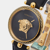 Buy Shop Versace Palazzo Empire Black Dial Black Leather Strap Watch for Women - VCO020017 USA Online