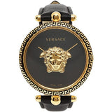Buy Shop Versace Palazzo Empire Black Dial Black Leather Strap Watch for Women - VCO020017 USA Online