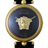Buy Shop Versace Palazzo Empire Black Dial Black Leather Strap Watch for Women - VCO020017 USA Online