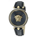 Buy Shop Versace Palazzo Empire Black Dial Black Leather Strap Watch for Women - VCO020017 USA Online