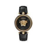 Buy Shop Versace Palazzo Empire Black Dial Black Leather Strap Watch for Women - VCO020017 USA Online