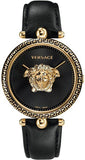 Buy Shop Versace Palazzo Empire Black Dial Black Leather Strap Watch for Women - VCO020017 USA Online