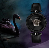 Buy Shop Versace Palazzo Empire Black Dial Black Leather Strap Watch for Women - VCO050017 USA Online
