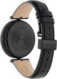 Buy Shop Versace Palazzo Empire Black Dial Black Leather Strap Watch for Women - VCO050017 USA Online