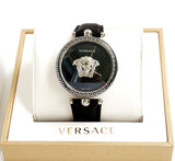 Buy Shop Versace Palazzo Empire Black Dial Black Leather Strap Watch for Women - VCO060017 USA Online