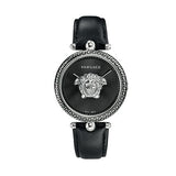 Buy Shop Versace Palazzo Empire Black Dial Black Leather Strap Watch for Women - VCO060017 USA Online