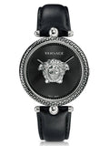 Buy Shop Versace Palazzo Empire Black Dial Black Leather Strap Watch for Women - VCO060017 USA Online