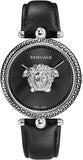 Buy Shop Versace Palazzo Empire Black Dial Black Leather Strap Watch for Women - VCO060017 USA Online