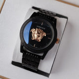 Buy Shop Versace Palazzo Empire Black Dial Black Steel Strap Watch for Men - VERD00518 USA Online