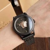 Buy Shop Versace Palazzo Empire Black Dial Black Steel Strap Watch for Men - VERD00518 USA Online
