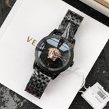 Buy Shop Versace Palazzo Empire Black Dial Black Steel Strap Watch for Men - VERD00518 USA Online
