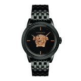 Buy Shop Versace Palazzo Empire Black Dial Black Steel Strap Watch for Men - VERD00518 USA Online