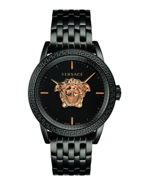 Buy Shop Versace Palazzo Empire Black Dial Black Steel Strap Watch for Men - VERD00518 USA Online