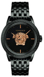 Buy Shop Versace Palazzo Empire Black Dial Black Steel Strap Watch for Men - VERD00518 USA Online