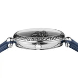 Buy Shop Versace Palazzo Empire Black Dial Blue Leather Strap Watch for Women - VCO080017 USA Online