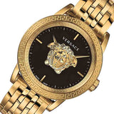 Buy Shop Versace Palazzo Empire Black Dial Gold Steel Strap Watch for Men - VERD00818 USA Online