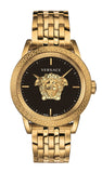 Buy Shop Versace Palazzo Empire Black Dial Gold Steel Strap Watch for Men - VERD00818 USA Online