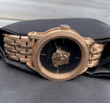 Buy Shop Versace Palazzo Empire Black Dial Rose Gold Steel Strap Watch for Men - VERD00718 USA Online