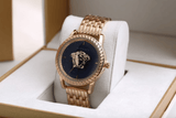 Buy Shop Versace Palazzo Empire Black Dial Rose Gold Steel Strap Watch for Men - VERD00718 USA Online