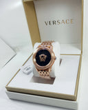 Buy Shop Versace Palazzo Empire Black Dial Rose Gold Steel Strap Watch for Men - VERD00718 USA Online