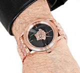 Buy Shop Versace Palazzo Empire Black Dial Rose Gold Steel Strap Watch for Men - VERD00718 USA Online