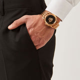 Buy Shop Versace Palazzo Empire Black Dial Rose Gold Steel Strap Watch for Men - VERD00718 USA Online