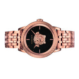 Buy Shop Versace Palazzo Empire Black Dial Rose Gold Steel Strap Watch for Men - VERD00718 USA Online