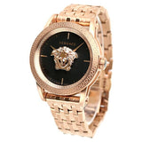 Buy Shop Versace Palazzo Empire Black Dial Rose Gold Steel Strap Watch for Men - VERD00718 USA Online