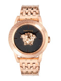Buy Shop Versace Palazzo Empire Black Dial Rose Gold Steel Strap Watch for Men - VERD00718 USA Online