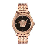Buy Shop Versace Palazzo Empire Black Dial Rose Gold Steel Strap Watch for Men - VERD00718 USA Online