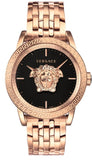 Buy Shop Versace Palazzo Empire Black Dial Rose Gold Steel Strap Watch for Men - VERD00718 USA Online