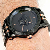 Buy Shop Versace Palazzo Empire Black Dial Two Tone Steel Strap Watch for Men - VERD00618 USA Online