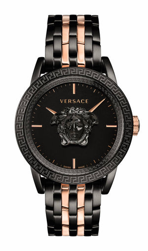Buy Shop Versace Palazzo Empire Black Dial Two Tone Steel Strap Watch for Men - VERD00618 USA Online