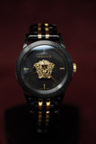 Buy Shop Versace Palazzo Empire Black Dial Two Tone Steel Strap Watch for Men - VERD01119 USA Online
