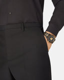 Buy Shop Versace Palazzo Empire Black Dial Two Tone Steel Strap Watch for Men - VERD01119 USA Online