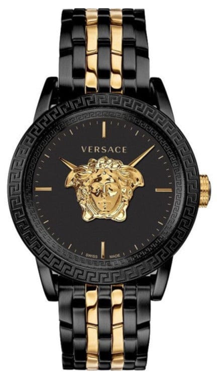Buy Shop Versace Palazzo Empire Black Dial Two Tone Steel Strap Watch for Men - VERD01119 USA Online