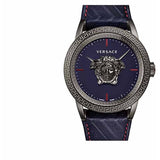 Buy Shop Versace Palazzo Empire Blue Dial Blue Leather Strap Watch for Men - VERD00118 USA Online